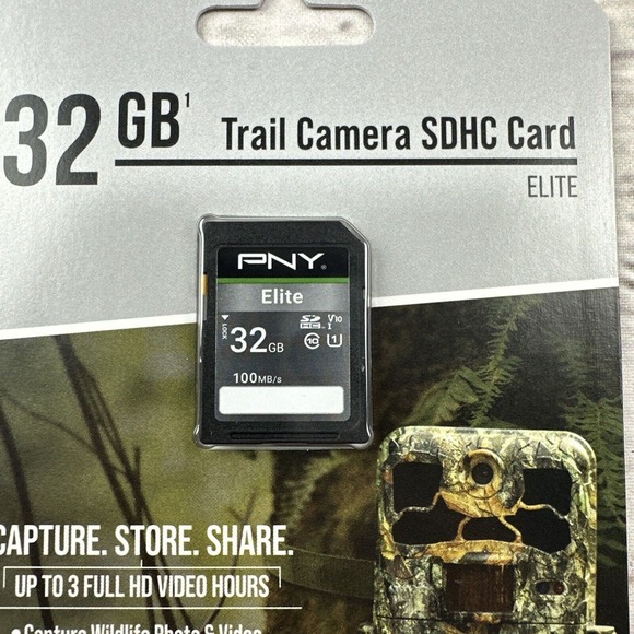 PNY Elite 32 Gb Trail Camera SDHC card Deer Hunting‎ Turkey P-Sd32gv New - Picture 3 of 5